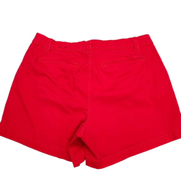 Lane Bryant Chino Shorts Womens 18 Red Stretch Belt Loops High Rise Casual - Picture 3 of 8